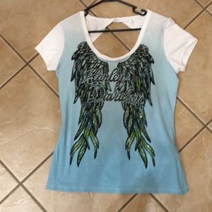 Harley angel wing shirt